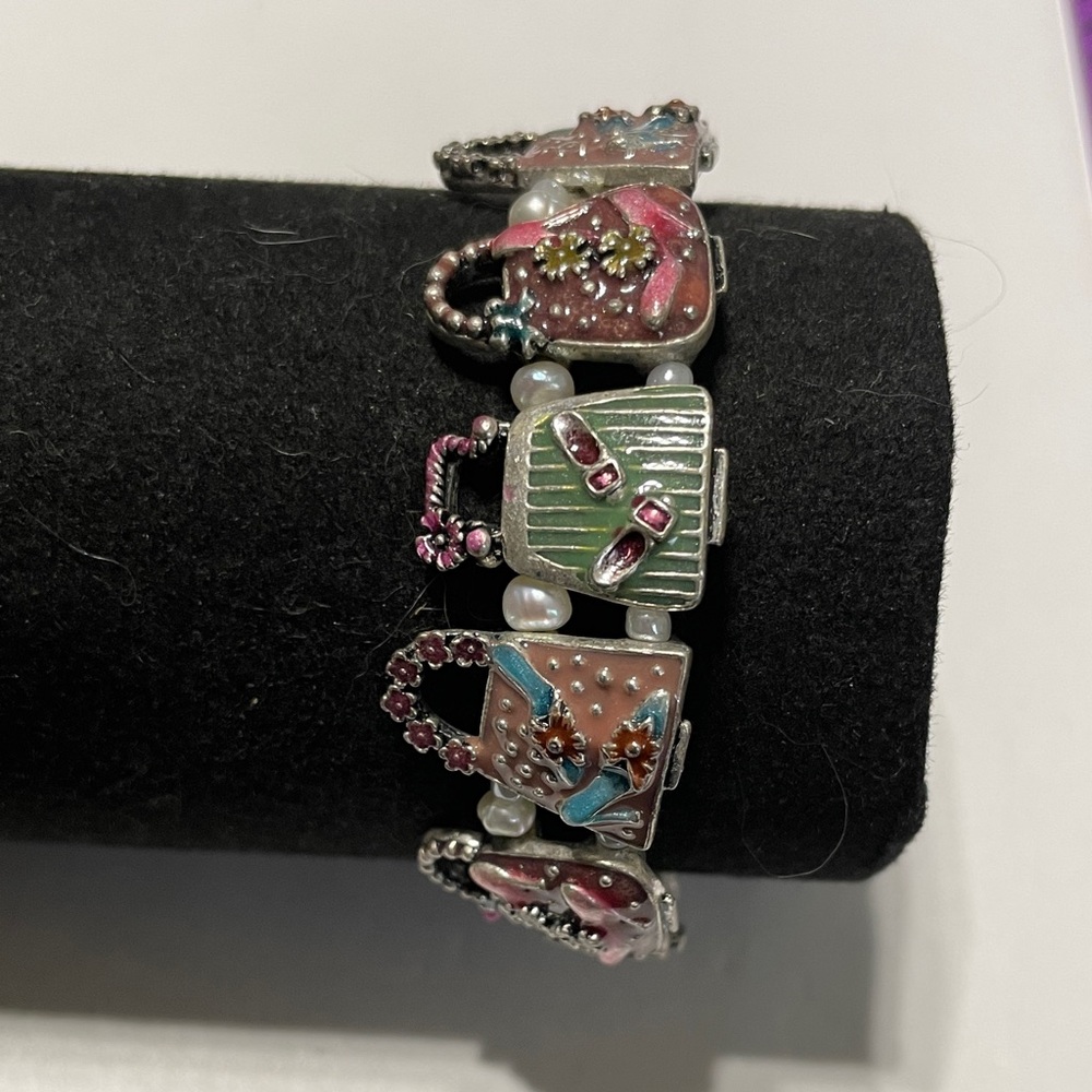 Charming Multicolor Handbag Charm Bracelet